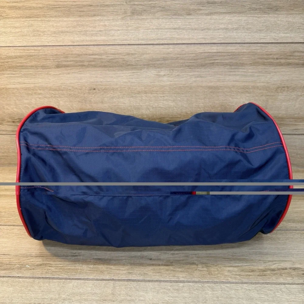 GAP Athletic Nylon Gym Duffle Bag Navy Blue Red Striped Retro 90s Style Travel